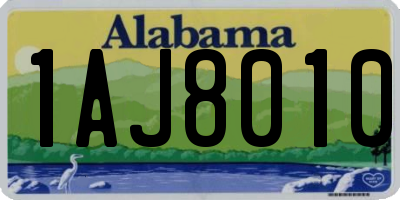 AL license plate 1AJ8010