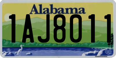 AL license plate 1AJ8011