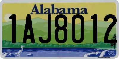 AL license plate 1AJ8012
