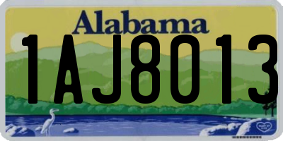 AL license plate 1AJ8013