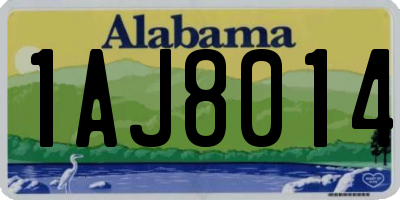 AL license plate 1AJ8014