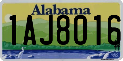 AL license plate 1AJ8016