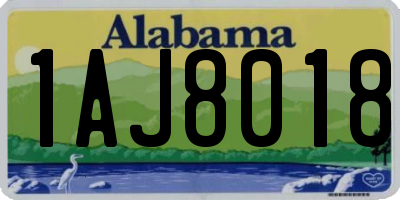 AL license plate 1AJ8018