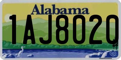 AL license plate 1AJ8020
