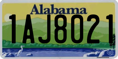 AL license plate 1AJ8021