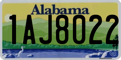 AL license plate 1AJ8022