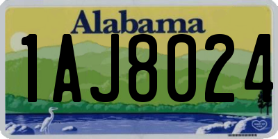 AL license plate 1AJ8024