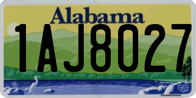 AL license plate 1AJ8027