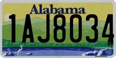 AL license plate 1AJ8034