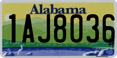 AL license plate 1AJ8036