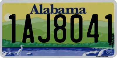 AL license plate 1AJ8041