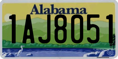 AL license plate 1AJ8051