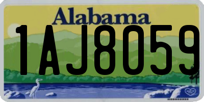 AL license plate 1AJ8059
