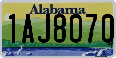 AL license plate 1AJ8070