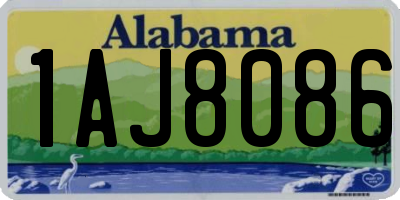 AL license plate 1AJ8086