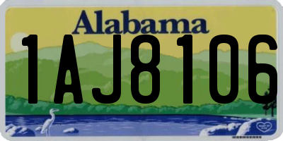 AL license plate 1AJ8106