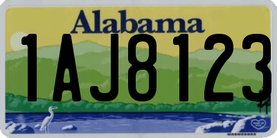 AL license plate 1AJ8123