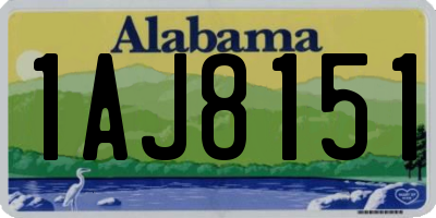AL license plate 1AJ8151