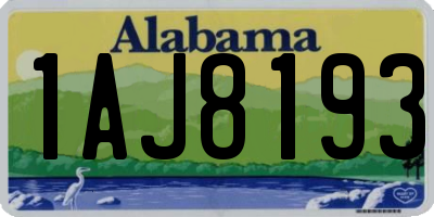 AL license plate 1AJ8193