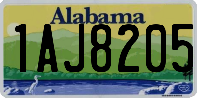 AL license plate 1AJ8205