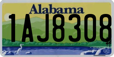 AL license plate 1AJ8308