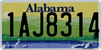 AL license plate 1AJ8314