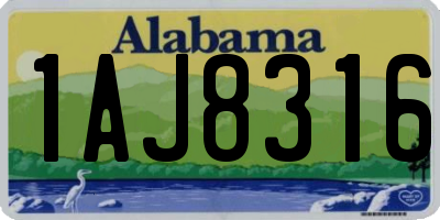 AL license plate 1AJ8316