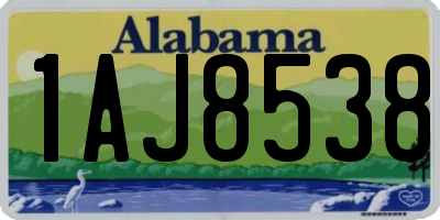 AL license plate 1AJ8538