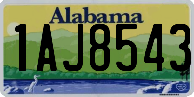 AL license plate 1AJ8543