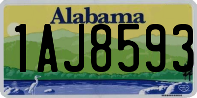 AL license plate 1AJ8593