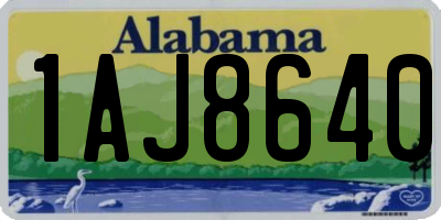 AL license plate 1AJ8640