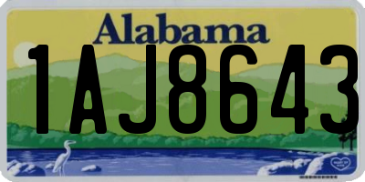 AL license plate 1AJ8643