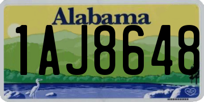 AL license plate 1AJ8648