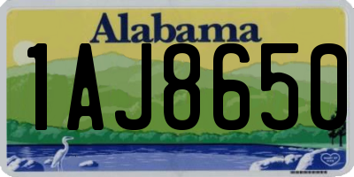 AL license plate 1AJ8650