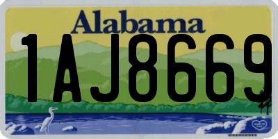AL license plate 1AJ8669