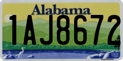 AL license plate 1AJ8672