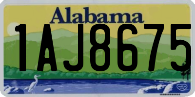 AL license plate 1AJ8675
