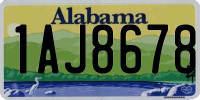 AL license plate 1AJ8678