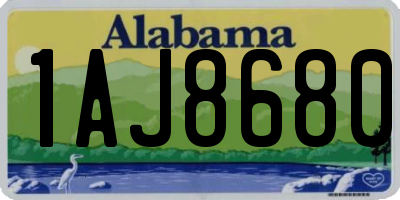 AL license plate 1AJ8680