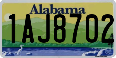 AL license plate 1AJ8702