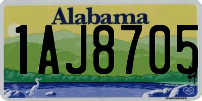 AL license plate 1AJ8705