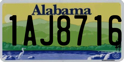 AL license plate 1AJ8716