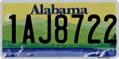 AL license plate 1AJ8722