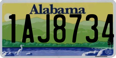AL license plate 1AJ8734