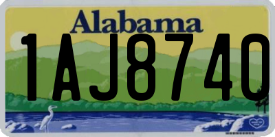 AL license plate 1AJ8740