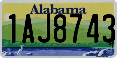 AL license plate 1AJ8743