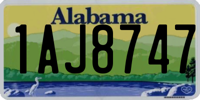 AL license plate 1AJ8747