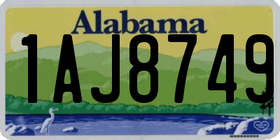 AL license plate 1AJ8749