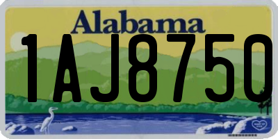 AL license plate 1AJ8750