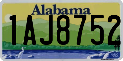 AL license plate 1AJ8752